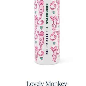 Limited edition Starbucks Roller Rabbit Pink Monkey Tumbler